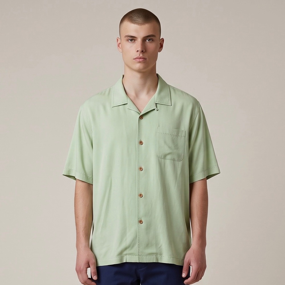 Tommy Bahama Hawaiian Herringbone Men 3XLB Lime Grass Green NWT Silk Loop Collar